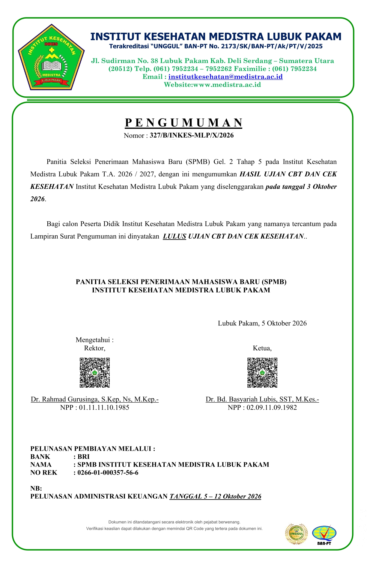 Pengumuman SPMB Gelombang 2 Tahap 5